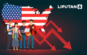 Banner Infografis Mahasiswa Internasional di AS Merosot Drastis. (Liputan6.com/Abdillah)