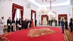 Suasana saat Presiden Jokowi menerima surat kepercayaan dari 11 Dubes Luar Biasa dan Berkuasa Penuh (LBBP), Jakarta, Rabu (4/4). Penyerahan ini menandai dimulainya penugasan resmi dari para dubes di Indonesia. (Liputan6.com/Pool/Biro Pers Setpres)