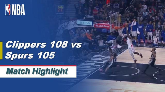 Berita Video Highlights NBA 2019-2020, LA Clippers Vs San Antonio Spurs 108-105