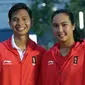 Ganda campuran tenis Indonesia, Christopher Benjamin Rungkat (kiri) dan Aldila Sutjiadi. ANTARA FOTO/INASGOC/Hendra Syamhari