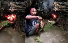 Dikira Sedang Bakar-bakaran di Pinggir Sungai, Ternyata Pria ini Pakai Teknik Unik Berburu Biawak Jumbo