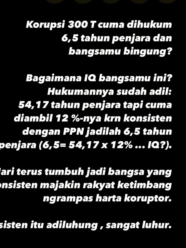 Unggahan Sudjiwo Tejo. (Foto: Dok. Instagram @president_jancukers)