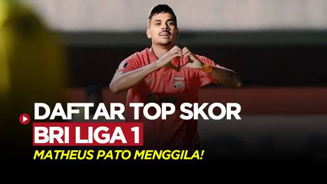 Berita Motion grafis daftar top skor BRI Liga 1 musim 2022/2023. Matheus Pato lebih unggul jumlah gol, ketimbang David da Silva. Pato resmi dinobatkan sebagai pencetak gol terbanyak di musim 2022/2023.