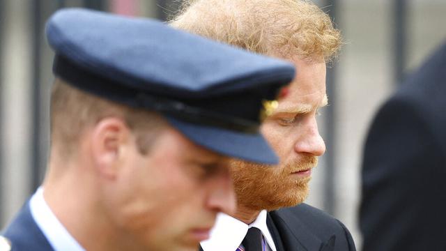 Pangeran William dan Pangeran Harry di pemakaman Ratu Elizabeth II. (Foto: Hannah Mckay/Pool Photo via AP)