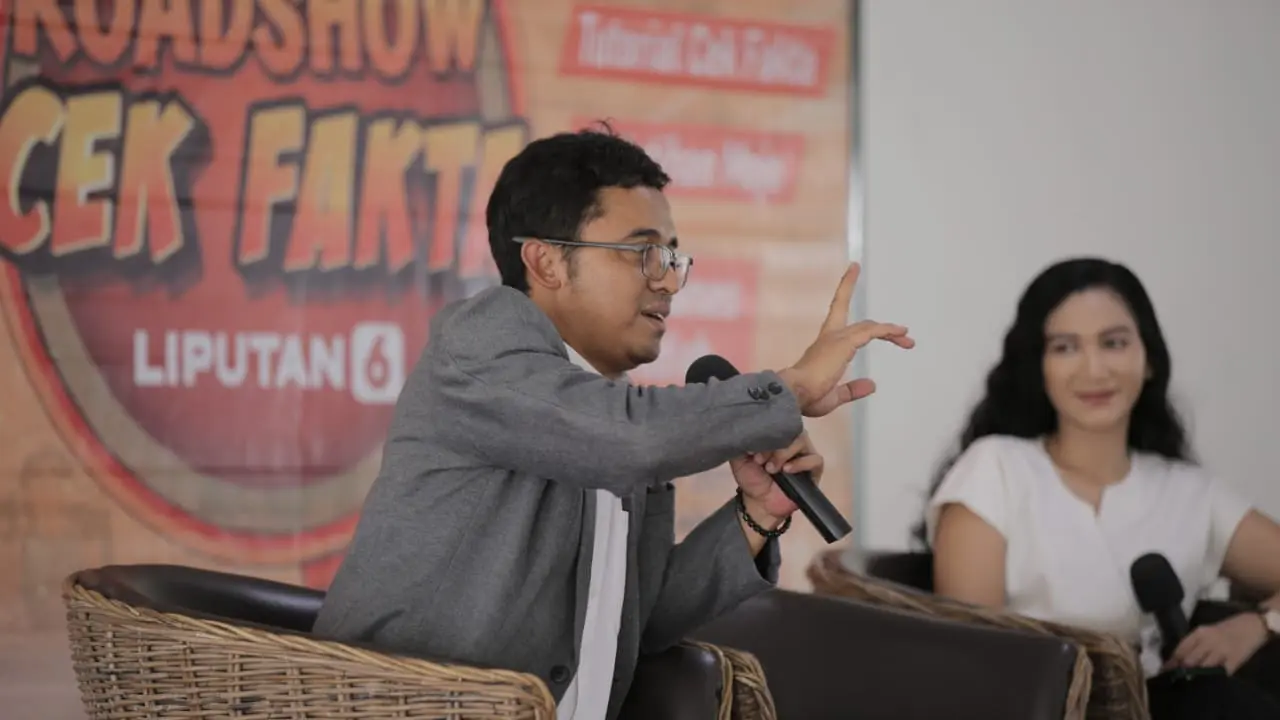 Roadshow Cek Fakta Liputan6.com di Kampus UMC Cirebon. (Foto: Liputan6.com/Panji Prayitno)