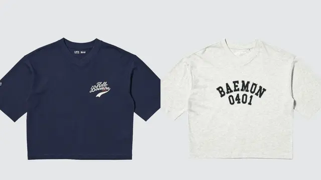 Pilihan neckline pada koleksi UNIQLO x BABYMONSTER membuat pilihan t-shirt lebih fleksibel