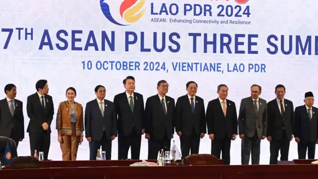 KTT ASEAN Plus Three, pertemuan ASEAN dengan China, Jepang dan Korea pada Kamis (10/10/2024) di Vientiane, Laos. (Dok. Setwapres RI)