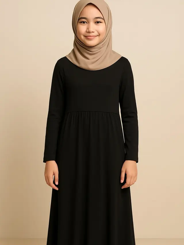 Gamis Hitam Turtleneck Elegant