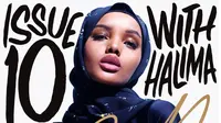 Pose Model Berhijab Halima Aden dalam Sampul Majalah Mode Dunia