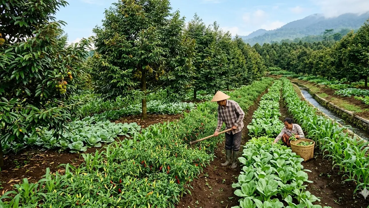 Perbedaan Pohon Buah Evergreen dan Musiman (Foto: Gemini AI)