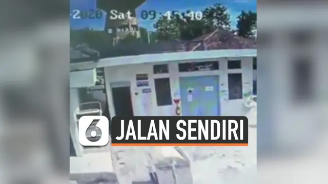 VIDEO: Detik-Detik Gerobak Sampah RSUD Wonosari Jalan Sendiri