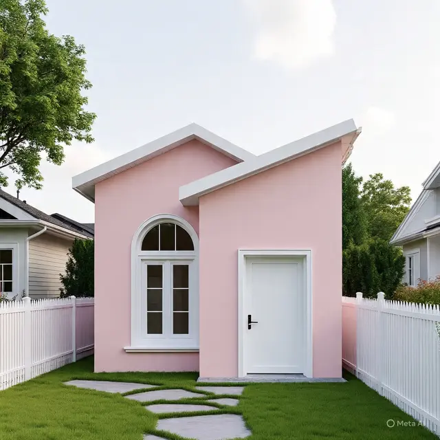 Rumah Sederhana Warna Pink