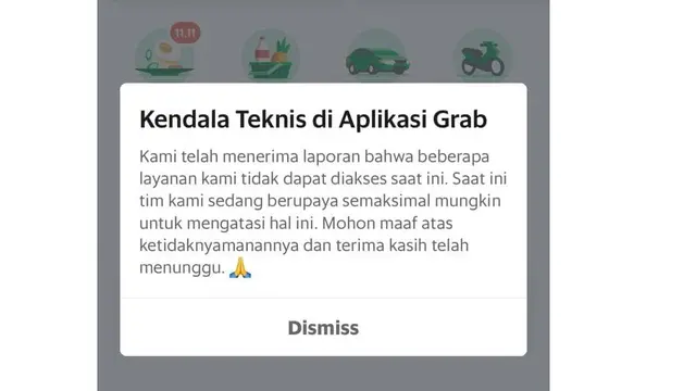 Aplikasi Grab error