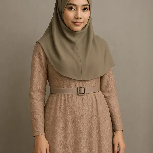 7 Model Long Dress Brokat Menutup Dada, Elegan dan Syar'i untuk Gaya Hijab 2025