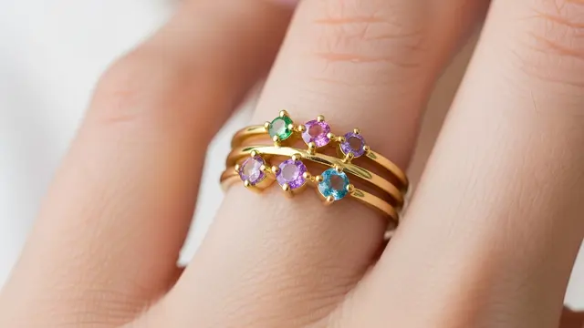 Cincin Emas Batu dengan Kombinasi Warna Cantik (Image by Gemini AI)
