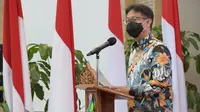Menteri Kesehatan RI Budi Gunadi Sadikin membuka acara peringatan Hari Gizi Nasional (HGN) ke-61 di Aula Siwabessy, Gedung Kementerian Kesehatan Jakarta pada 25 Januari 2021. (Dok Kementerian Kesehatan RI)