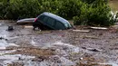 Di Valencia, Badan Meteorologi Spanyol telah mengeluarkan peringatan bahaya. (AP Photo/Gregorio Marrero)