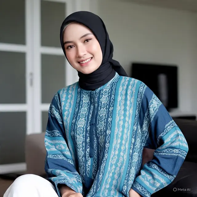 Ilustrasi Tunik Lurik (Created by Meta AI)