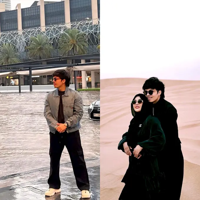 6 Gaya Atta Halilintar dan Aurel Hermansyah Liburan di Dubai yang Tengah Diterjang Banjir Besar