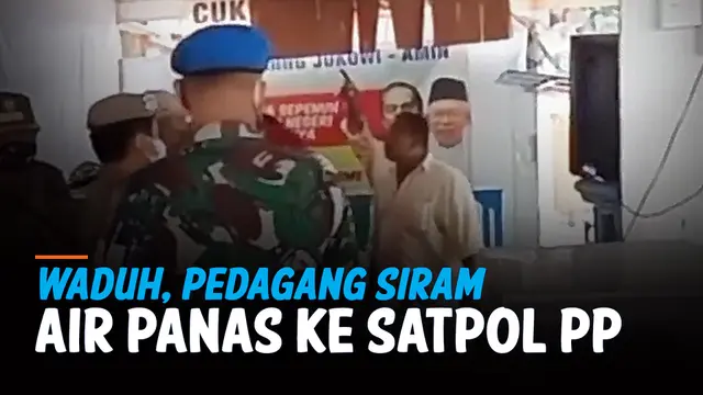 VIDEO: Pemilik Warkop Siram Air Panas ke Satpol PP