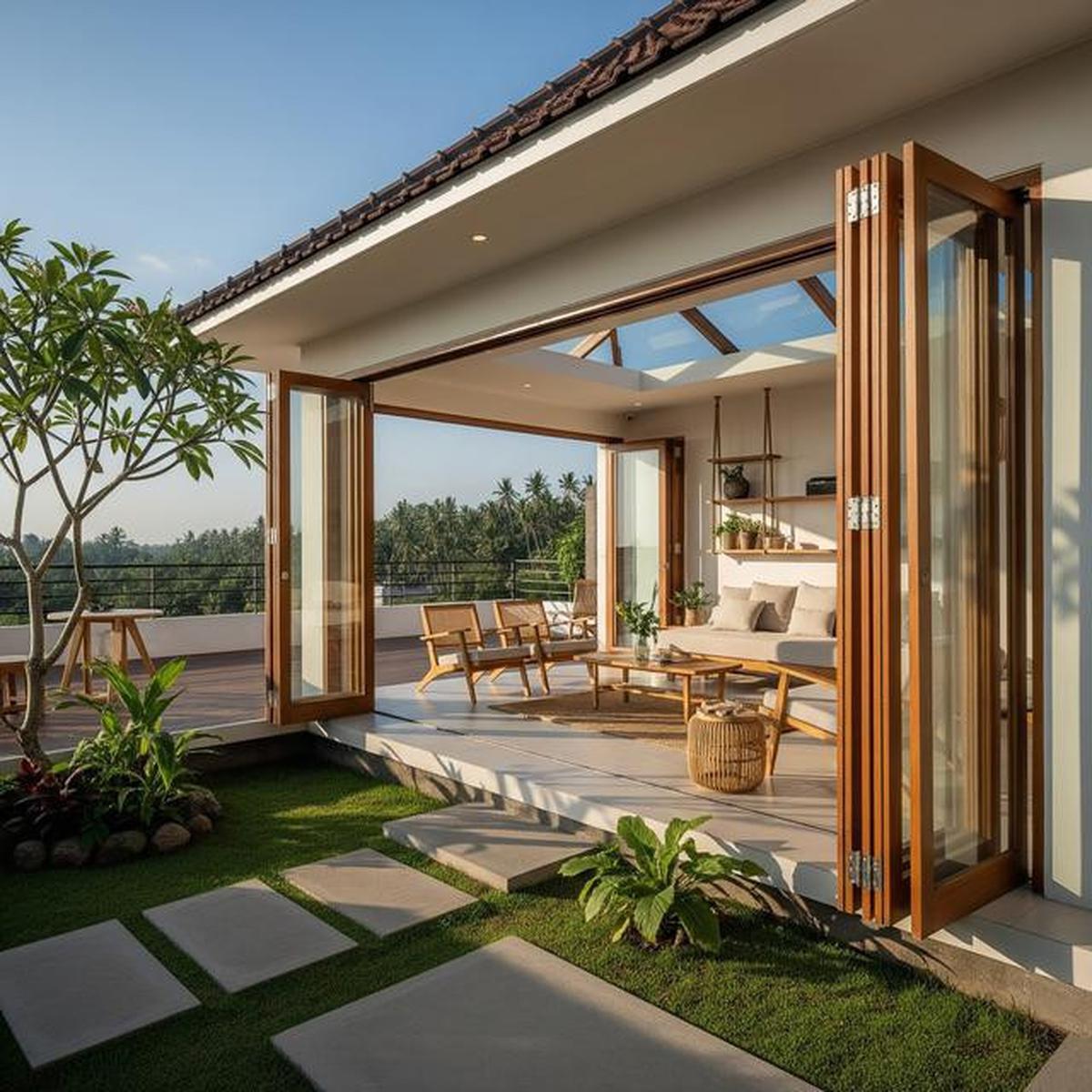 7 Model Rumah Kecil Tapi Terasa Luas dengan Pintu Kaca Lipat, Intip Inspirasinya