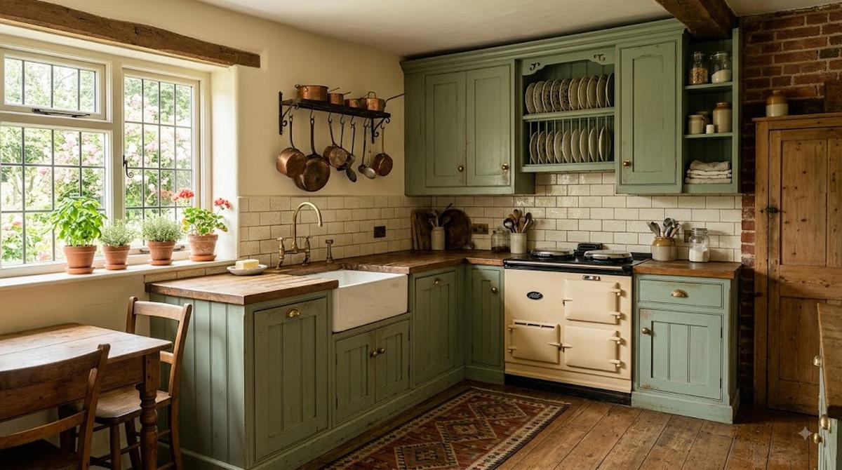 Ilustrasi Warna Kabinet Dapur yang Bikin Terkesan Jadul/AI Generated