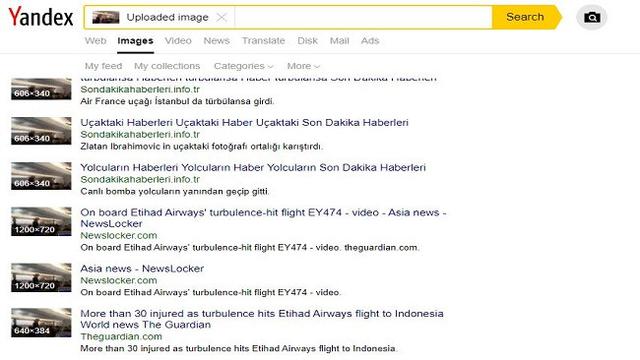 Gambar Tangkapan Layar Penelusuran Foto Menggunakan Situs Yandex