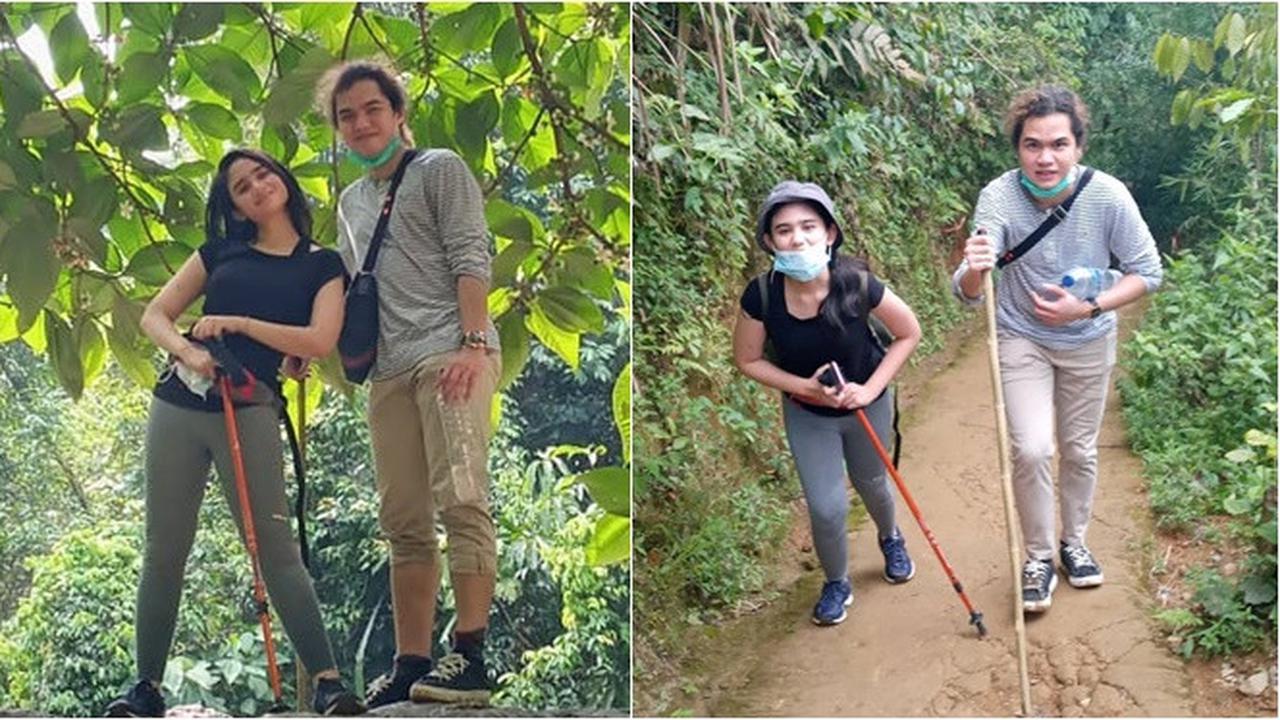 7 Momen Tissa Biani dan Dul Jaelani Trekking Bareng di Bogor