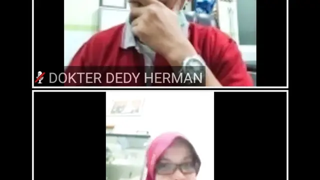 Dokter Dedy Herman bersama sejumlah dokter yang menangani virus corona saat diwawanca wartawan secara online