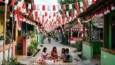7 Ide Hiasan Jalan Kampung 17 Agustus dengan Barang Bekas yang Hemat Biaya