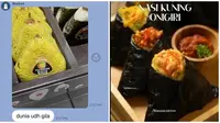 Potret Onigiri Nasi Kuning Ini Unik. (Sumber: X/@annnehlise/@FOODFESS2)