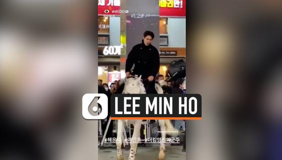 VIDEO: Viral, Lee Min Ho Tunggangi Kuda di Tengah Kota