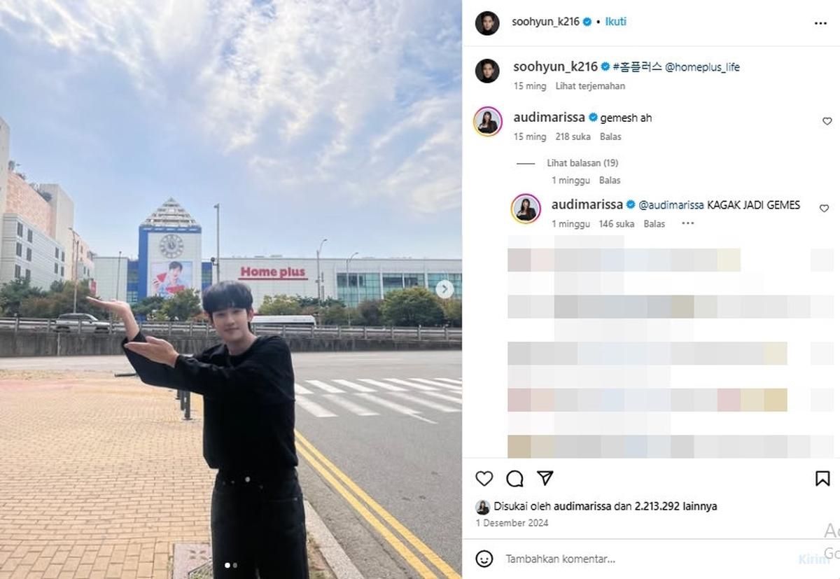 Dulu Ngefans Berat, Kini Audi Marissa Terlihat Meralat Komentar-komentarnya di Instagram Kim Soo Hyun