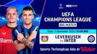 Link Siaran Langsung Liga Champions Big Match: Leverkusen vs Inter di Vidio