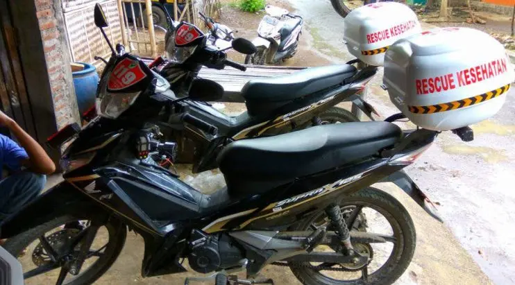Ambulans sepeda motor Brebes ini diakses dengan menekan nomor 119 dan bisa menggunakan jalur tol serta non tol. (Dok: Istimewa)