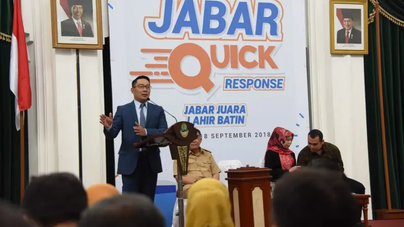 Program Jabar Quick Response di Kantor Gubernur Jawa Barat, Bandung, 18 September 2018.