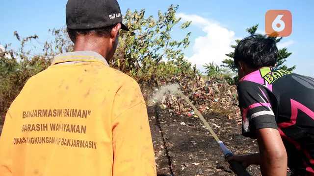 Kebarakaran di TPA Basirih Banjarmasin Kalimantan Selatan (Kalsel)