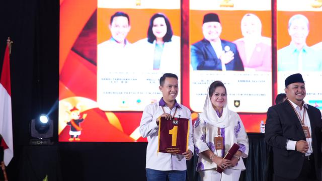 Pasangan Calon Wali Kota dan Wakil Wali Kota Bogor, Sendi Fardiansyah dan Melli Darsa, mendapat nomor urut 1