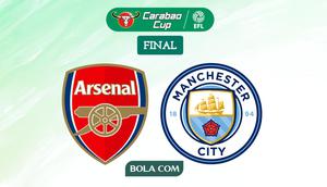 Arsenal Vs Manchester City - final Piala Carabao. (Bola.com/Wiwig Prayugi)