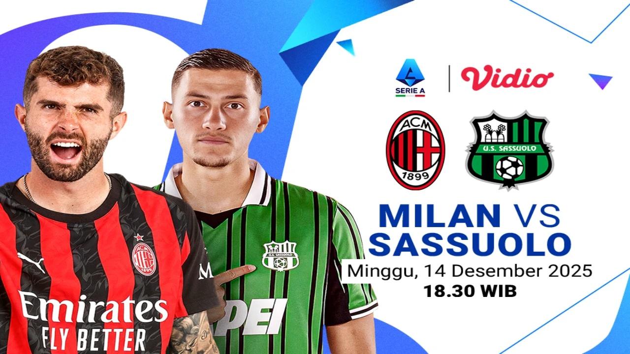 Nonton Siaran Langsung Serie A Pekan ke-15: AC Milan vs Sassuolo, Tayang di Vidio