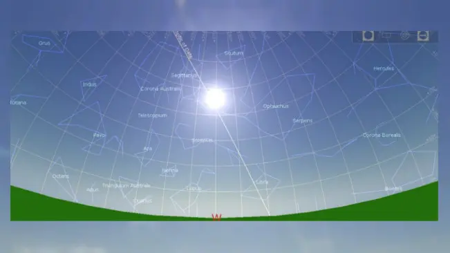 Konstelasi bintang di atas langit Göbekli Tepe menurut rekaan perangkat lunak komputer. (Sumber Stellarium/Martin Sweatman)