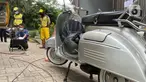 Motor vespa saat uji emisi kendaraan di Laboratorium Tanah dan Jalan Dinas Bina Marga, Jakarta Timur, Rabu (17/11/2021). Uji emisi diselenggarakan Dinas Lingkungan Hidup DKI Jakarta. (merdeka.com/Imam Buhori)