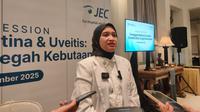 Dokter Sub Spesialis Ocular Infection and Immunology, JEC Eye Hospitals and Clinics, Eka Octaviani Budiningtyas di acara media session Gangguan Retina dan Uveitis: Masalah Penglihatan yang Sering Terabaikan, pada Rabu, 27 September 2025.