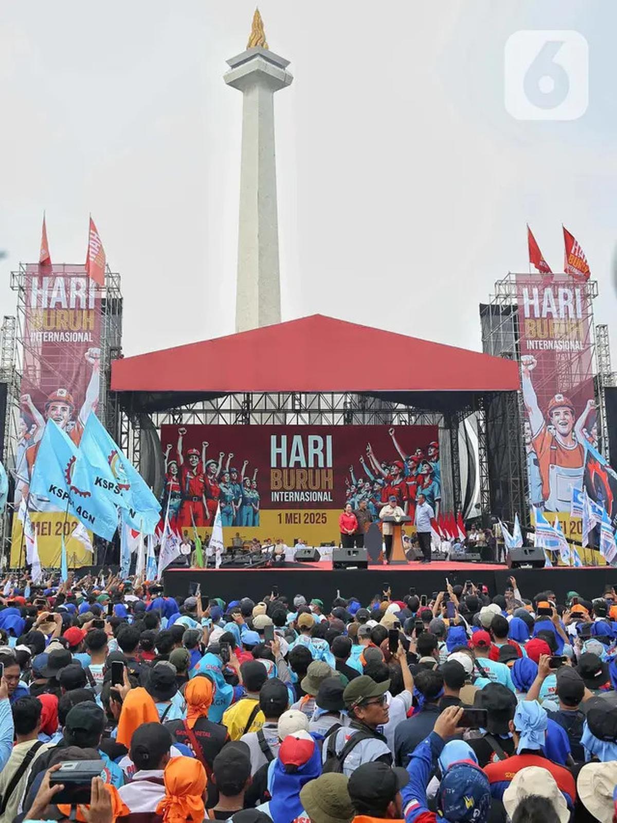Momen Kali Kedua Presiden RI Hadiri Perayaan Hari Buruh Internasional