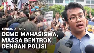 Bentrok Polisi dan Mahasiswa Warnai Demo Malam Hari di Jakarta