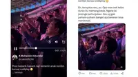 Melalui postingan yang ia bagikan, Cak Imin mengaku nonton konser Coldplay tadi malam untuk menemani keinginan anaknya dengan sang istri. (Sumber X @cakimiNOW)