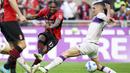 <p>Gol tunggal kemenangan AC Milan lahir lewat aksi Rafael Leao di menit-menit akhir babak kedua. (AP/LaPresse/Spada)</p>