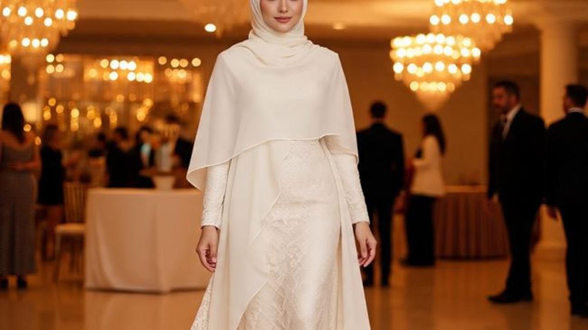 7 Model Long Dress Brokat Kombinasi Outer Organza Transparan, Elegan Kekinian Jadi Tren 2025