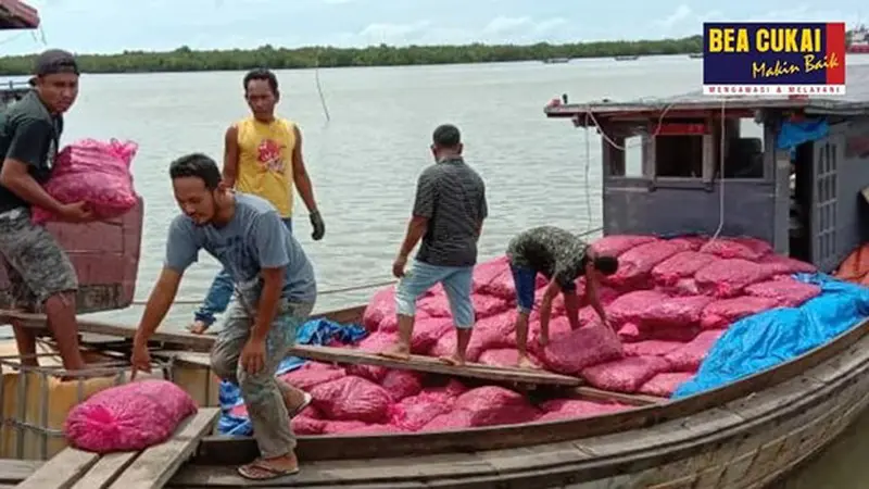 Penyelundupan 13 Ton Bawang Merah dari Thailand Berhasil Digagalkan Tim Gabungan Bea Cukai Aceh