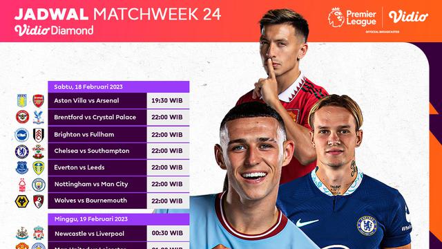 Jadwal Live Streaming Liga Inggris 2022/2023 Matchweek 24 di Vidio, 18 & 19 Februari 2023